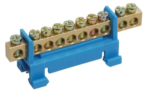 Шина неизолированная тип "Стойка" IEK N "ноль" ШНИ-6х9-10-С-С 10 групп синий фото Шина неизолированная тип "Стойка" IEK N "ноль" ШНИ-6х9-10-С-С 10 групп синий картинка